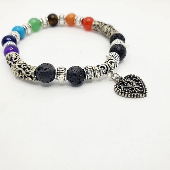 Hand Crafted Pride Gemstone Stretch Bracelet - Picture 9 of 10